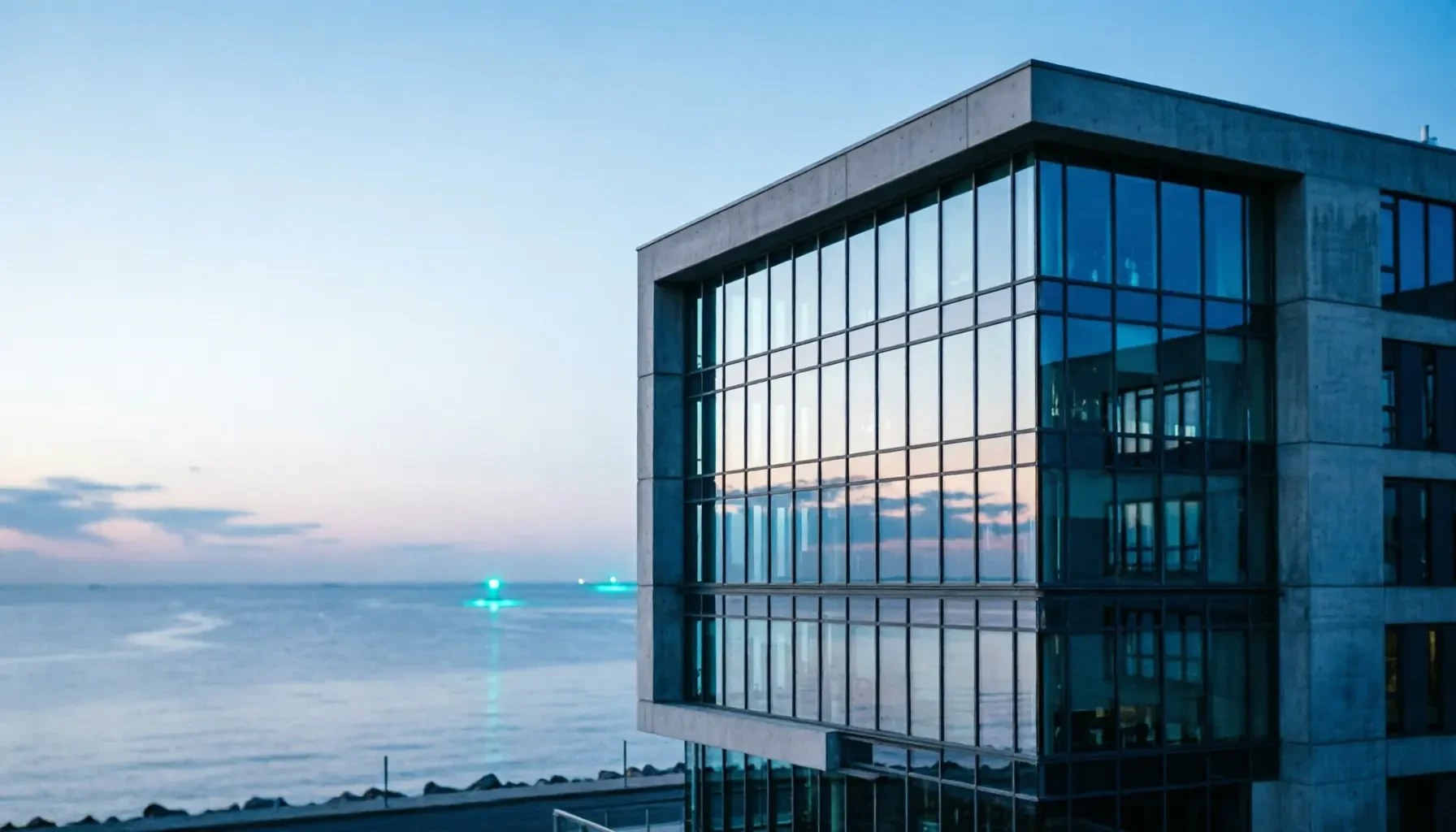 Company headquarters building facade